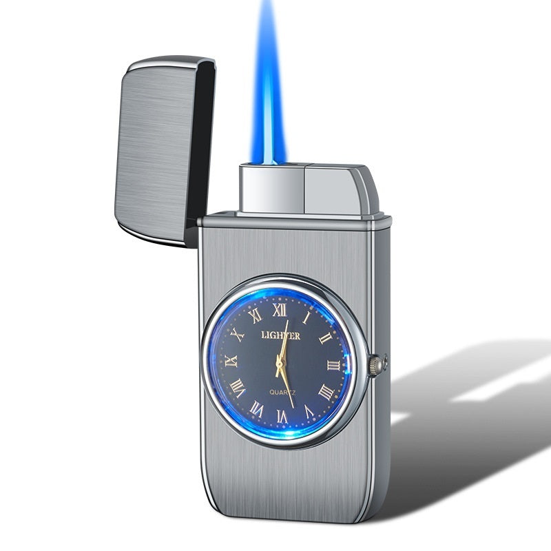 Personalized Creative Multifunctional Electronic Watch Cigarette Lighter-in-one Body Multi-purpose LED Flashing Lamp Gift Lighter